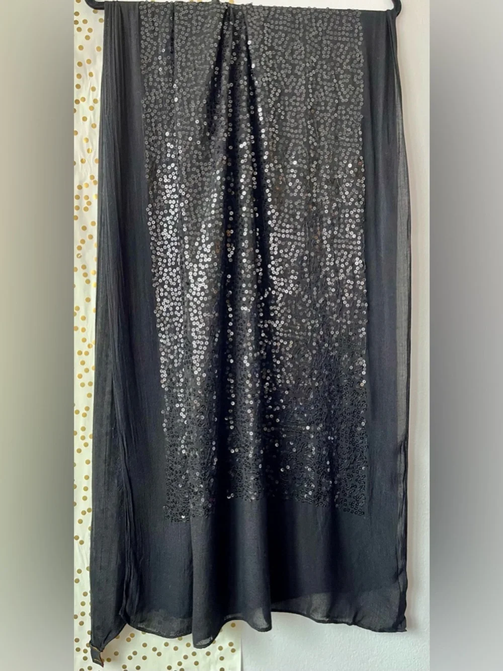 IMAN Black Sequin Large Shawl or Hijab